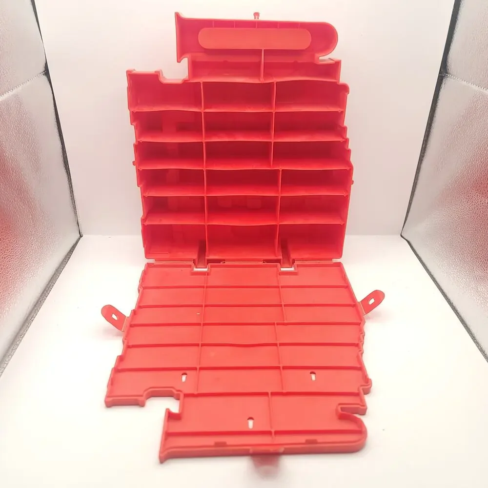 Hot Wheels Engine Car Case Plastic Storage Mattel Red